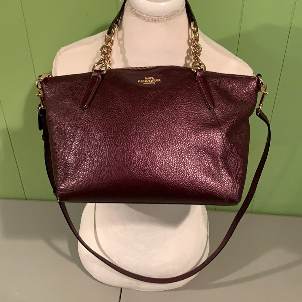 COACH Metallic Small Kelsey Chain Satchel